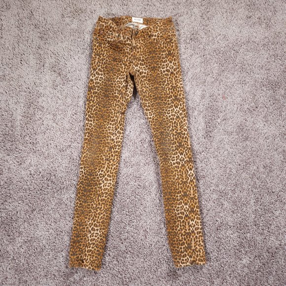 Hudson Leopard Print Leggings Girls Size 12 Kids Stretch Pockets Pants - Picture 1 of 14